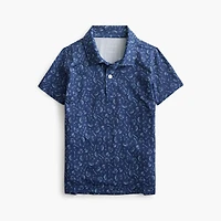 Boys' printed performance polo shirt