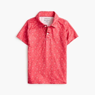 Boys' printed performance polo shirt