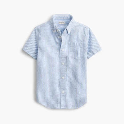 Boys' short-sleeve seersucker shirt