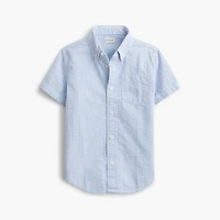 Boys' short-sleeve seersucker shirt