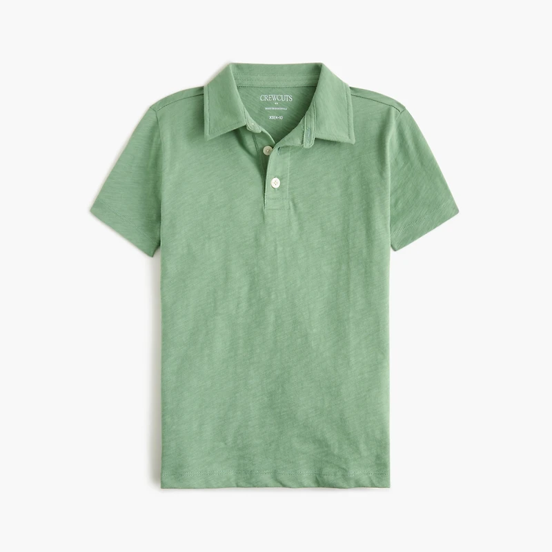 Boys' short-sleeve slub cotton jersey polo
