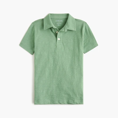 Boys' short-sleeve slub cotton jersey polo