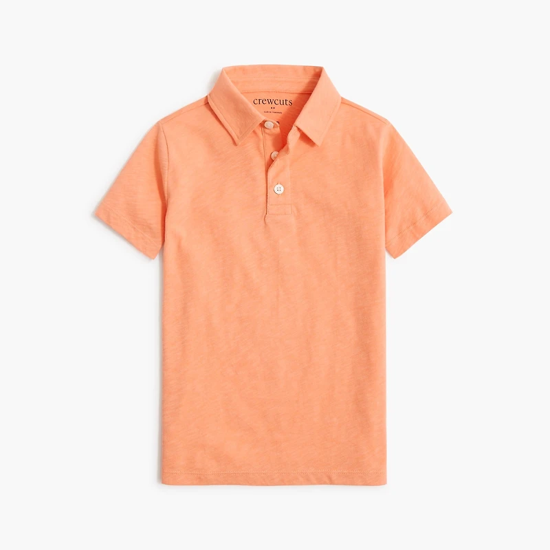 Boys' short-sleeve slub cotton jersey polo