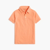 Boys' short-sleeve slub cotton jersey polo