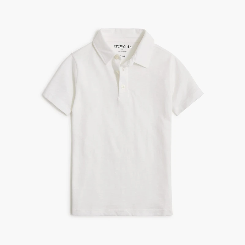 Boys' short-sleeve slub cotton jersey polo