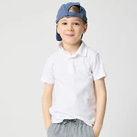 Boys' short-sleeve slub cotton jersey polo