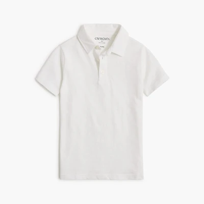 Boys' short-sleeve slub cotton jersey polo