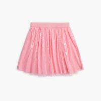Girls' flower-print tulle skirt