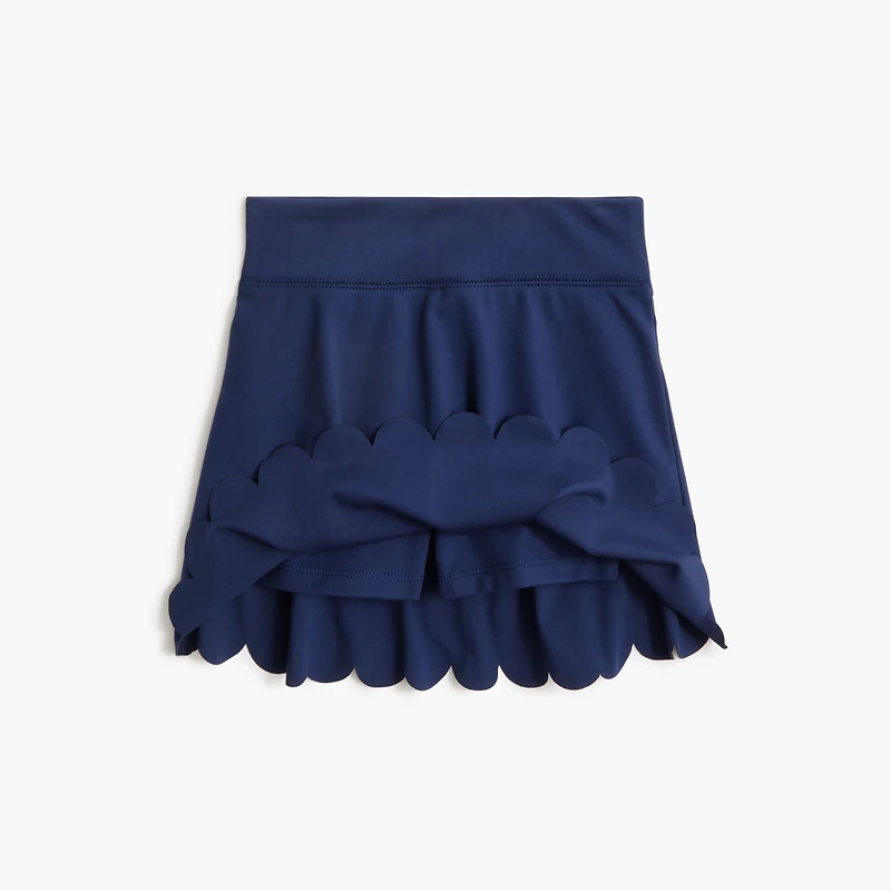 Girls' scallop-hem active skort