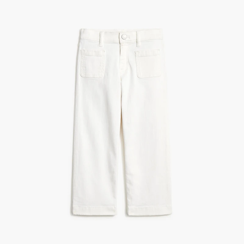 Girls' garment-dyed wide-leg jean