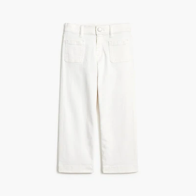 Girls' garment-dyed wide-leg jean