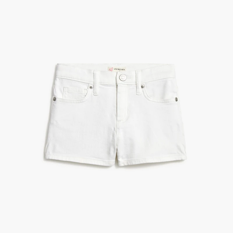 Girls' white denim short