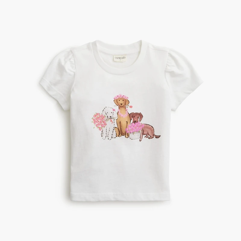 Baby & toddler girls' dog flower delivery graphic tee