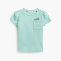 Baby & toddler girls' embroidered flowers pocket tee
