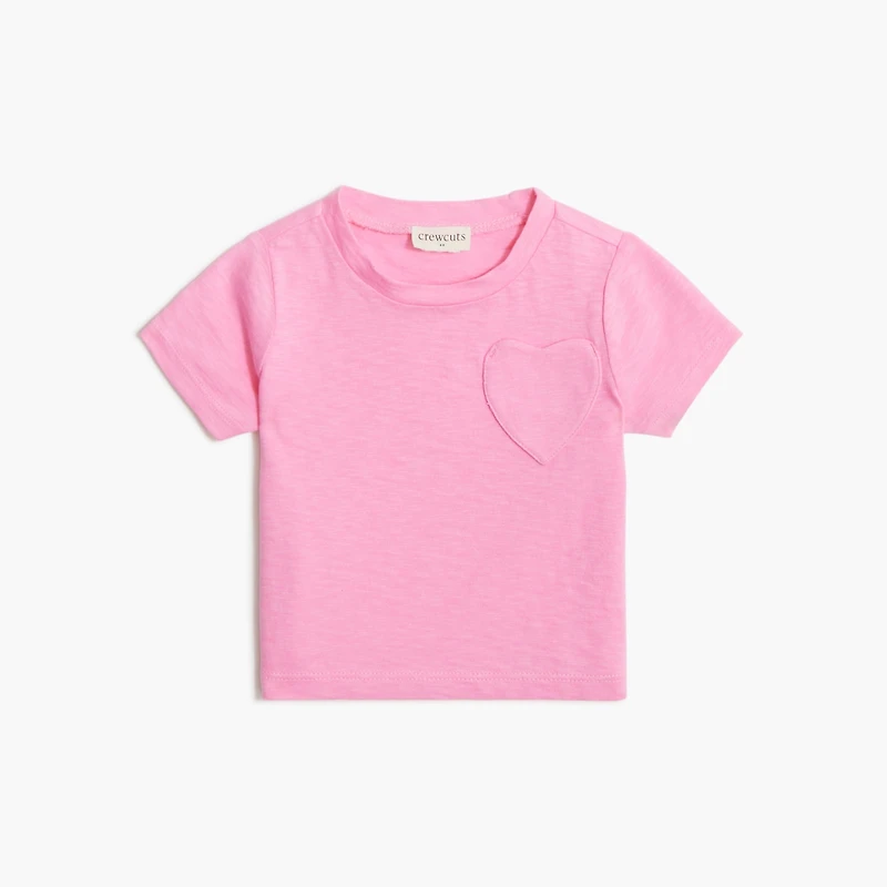 Baby & toddler girls' heart pocket tee