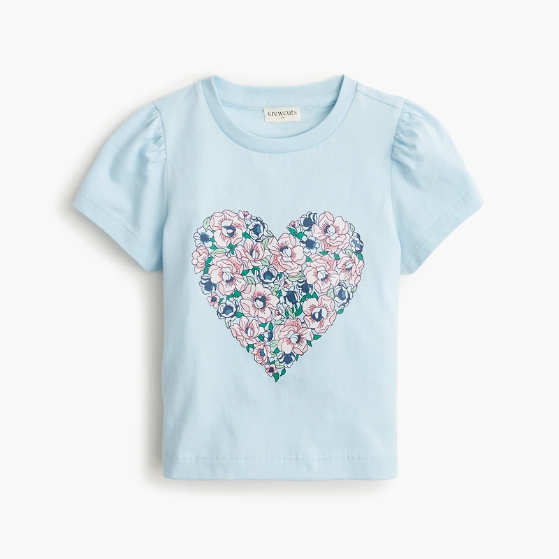 Baby & toddler girls' floral heart graphic tee