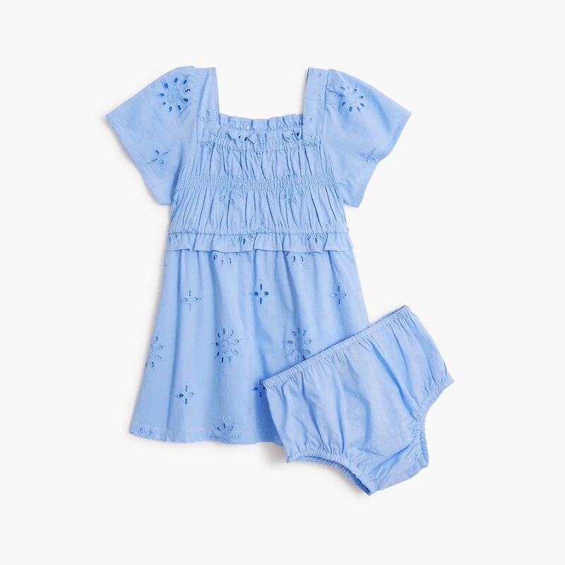 Baby & toddler girls' smocked eyelet dress