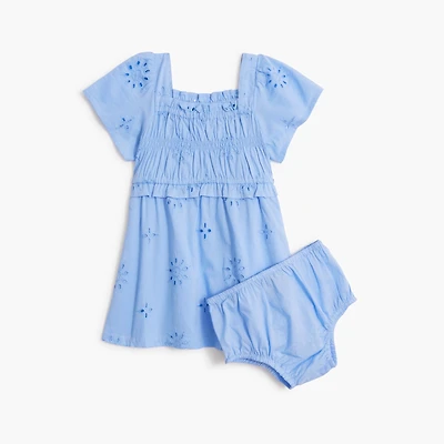 Baby & toddler girls' smocked eyelet dress