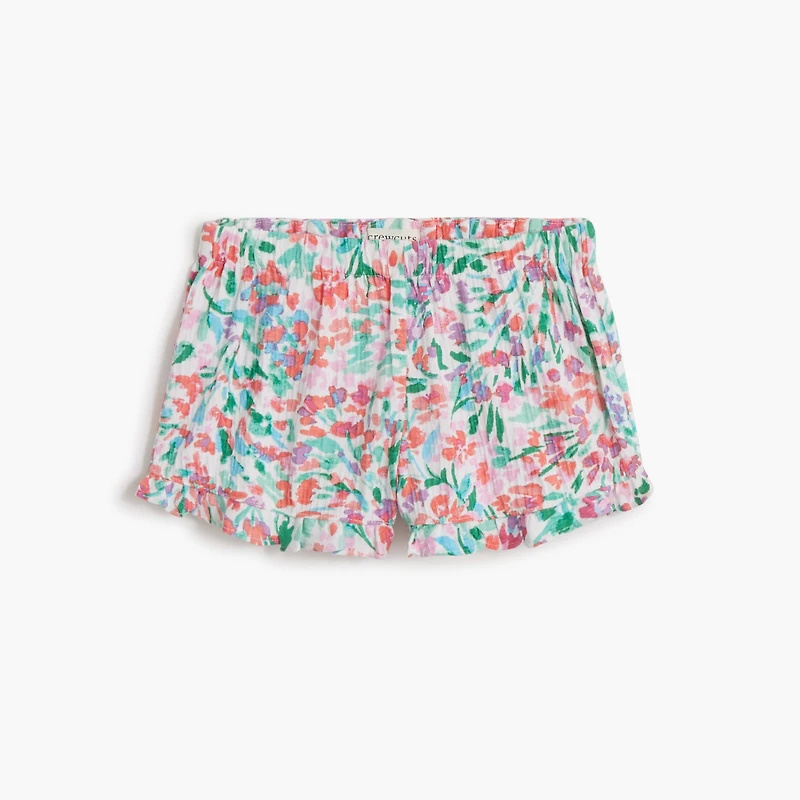 Baby & toddler girls' crinkle-knit ruffle short