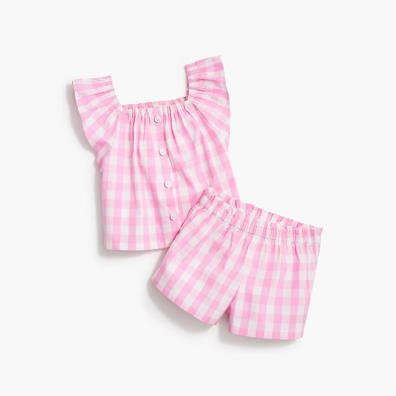 Baby & toddler girls' gingham short and top set