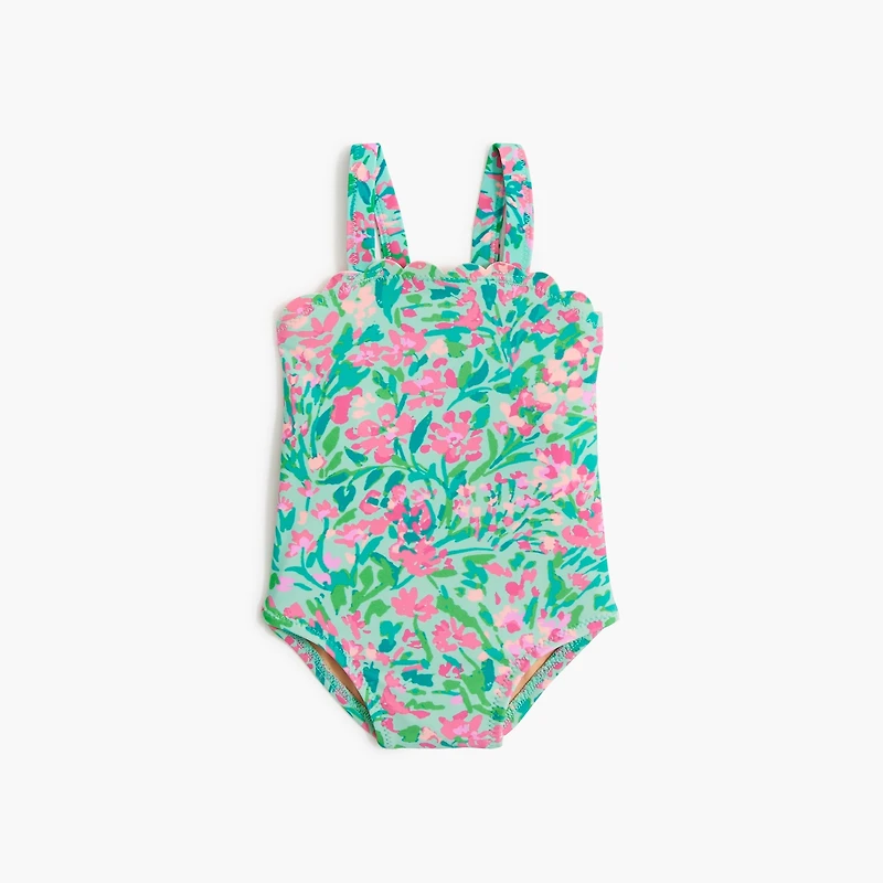 Baby & toddler girls' scalloped one-piece swimsuit