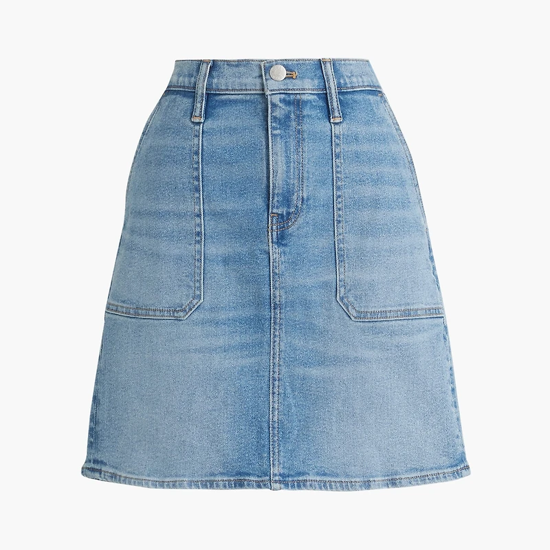 Utility denim mini skirt