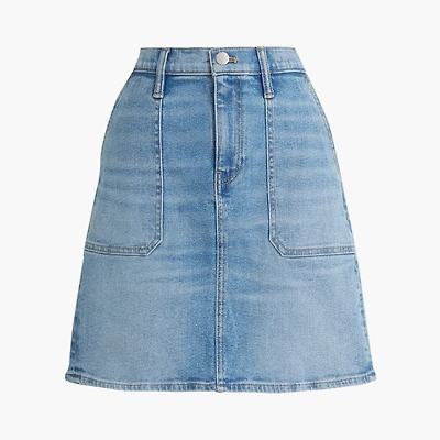 Utility denim mini skirt