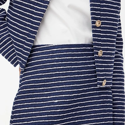 Striped tweed A-line mini skirt