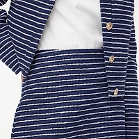 Striped tweed A-line mini skirt