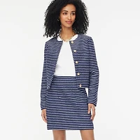 Striped tweed A-line mini skirt