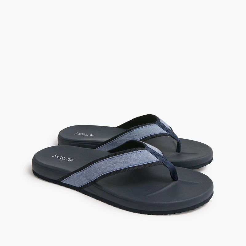 Chambray flip-flops