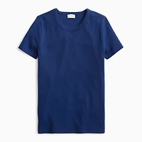 Short-sleeve ribbed crewneck tee