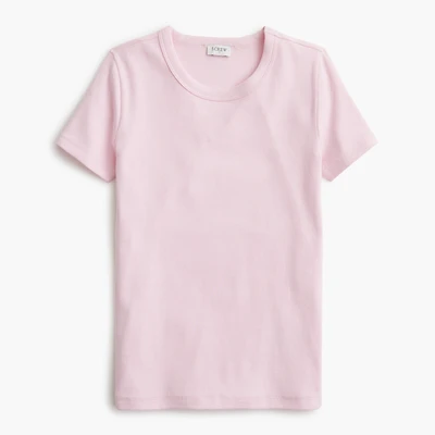 Short-sleeve ribbed crewneck tee