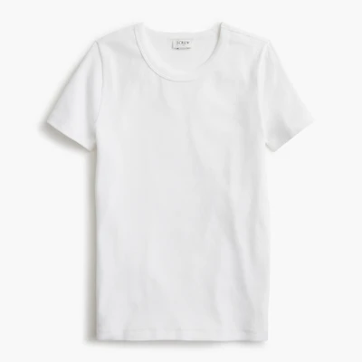 Short-sleeve ribbed crewneck tee
