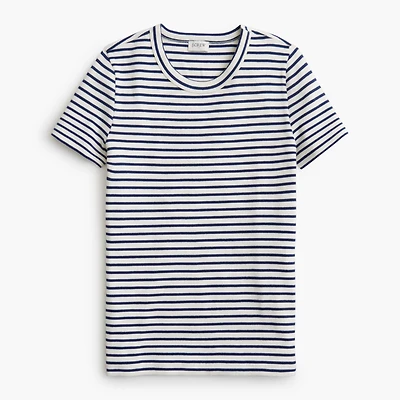 Striped ribbed crewneck tee