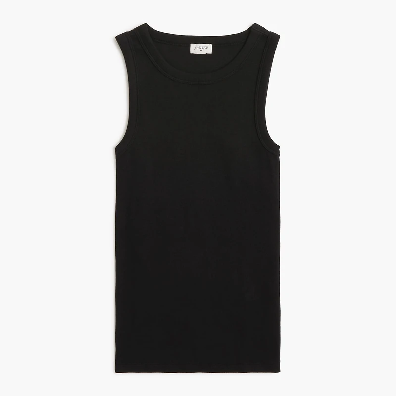 Ribbed high-neck tank top