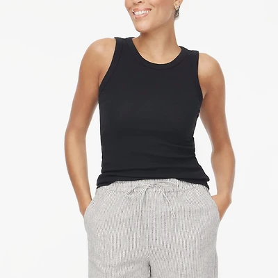 Ribbed high-neck tank top