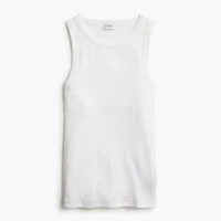Ribbed high-neck tank top