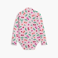 Girls' cherry rash guard swimsuit