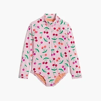 Girls' cherry rash guard swimsuit