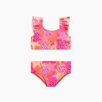 Girls' seashell ruffle bikini set