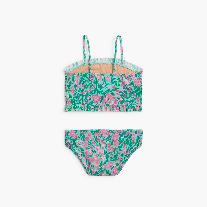 Girls' floral smocked bikini set