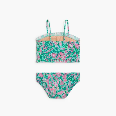 Girls' floral smocked bikini set