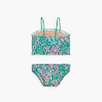 Girls' floral smocked bikini set