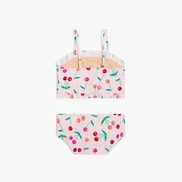 Girls' cherry smocked bikini set