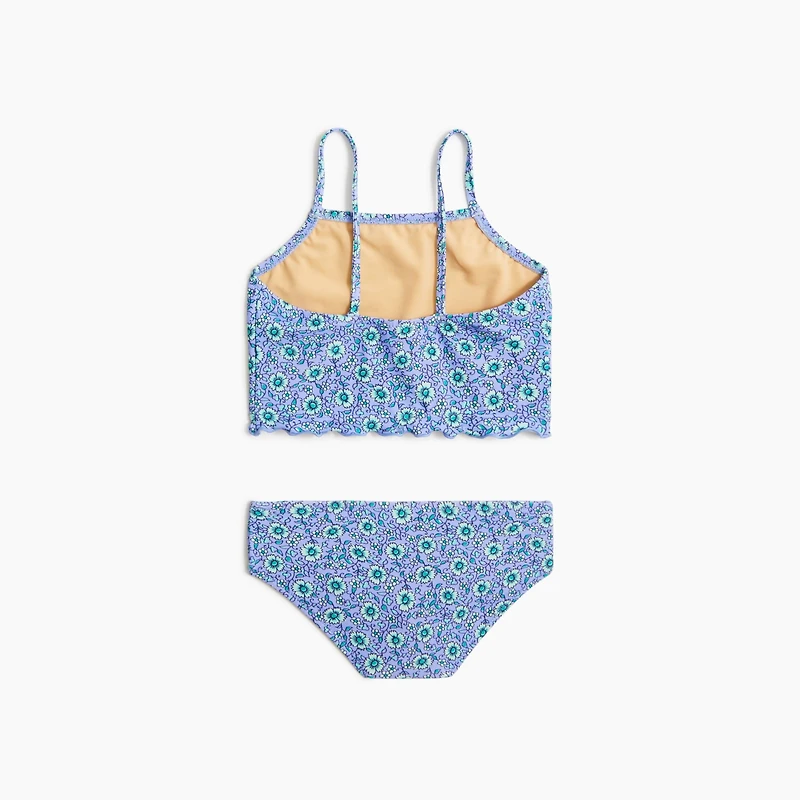 Girls' block-print tankini set
