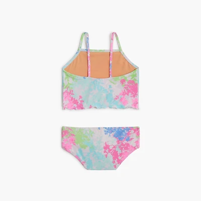 Girls' floral tankini set