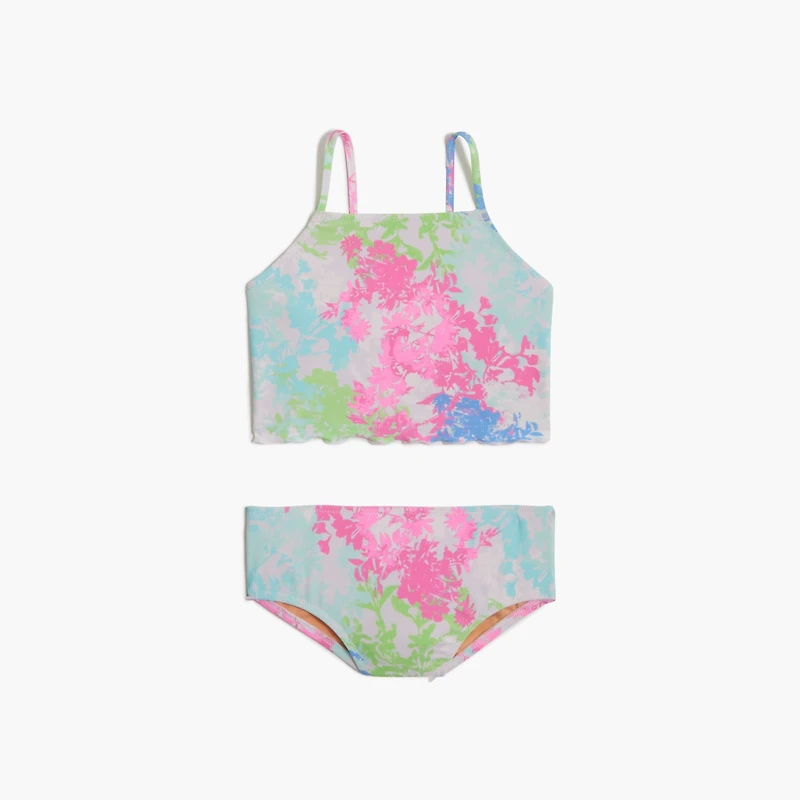 Girls' floral tankini set