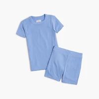 Girls' short-sleeve pointelle pajama set