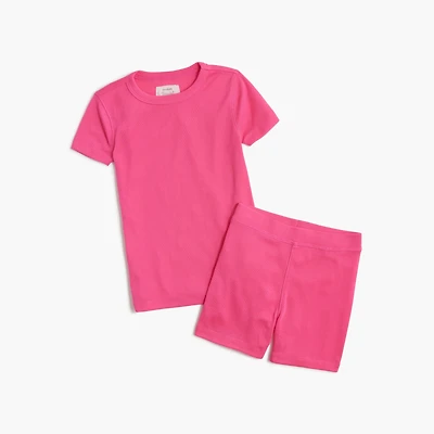 Girls' short-sleeve pointelle pajama set